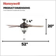 thumbnail image 4 of Honeywell Glencrest Ceiling Fan, Quite Motor and Pull Chain Control, 52", Bronze, 4 of 11