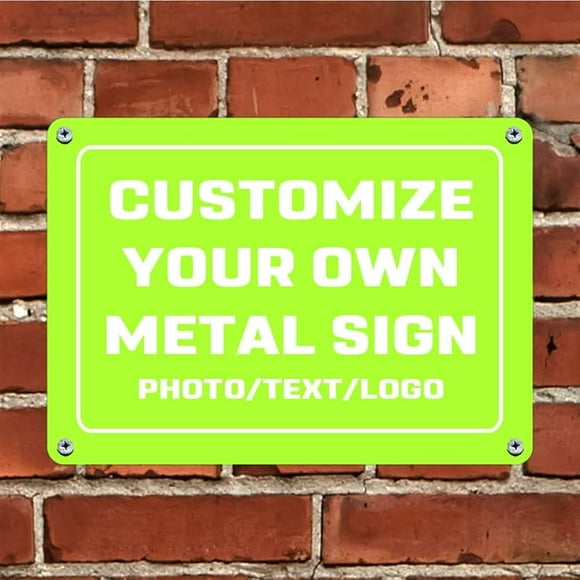 Personalized Custom Metal Signs, Customize Your Own Street Signs Road Signs, Waterproof Signs with Photo Picture Text Logo for Home, Garden, Office Buildings, 16"x4"
