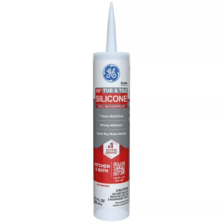 GE Silicone 1 Tub & Tile, Pack of 1, Clear 10.1 fl oz Cartridge