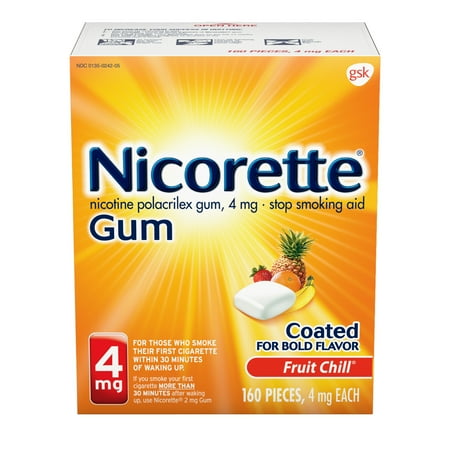 Nicorette Nicotine Gum to Stop Smoking, 4mg, Fruit Chill Flavor - 160 (Best Way To Stop Smoking Weed)