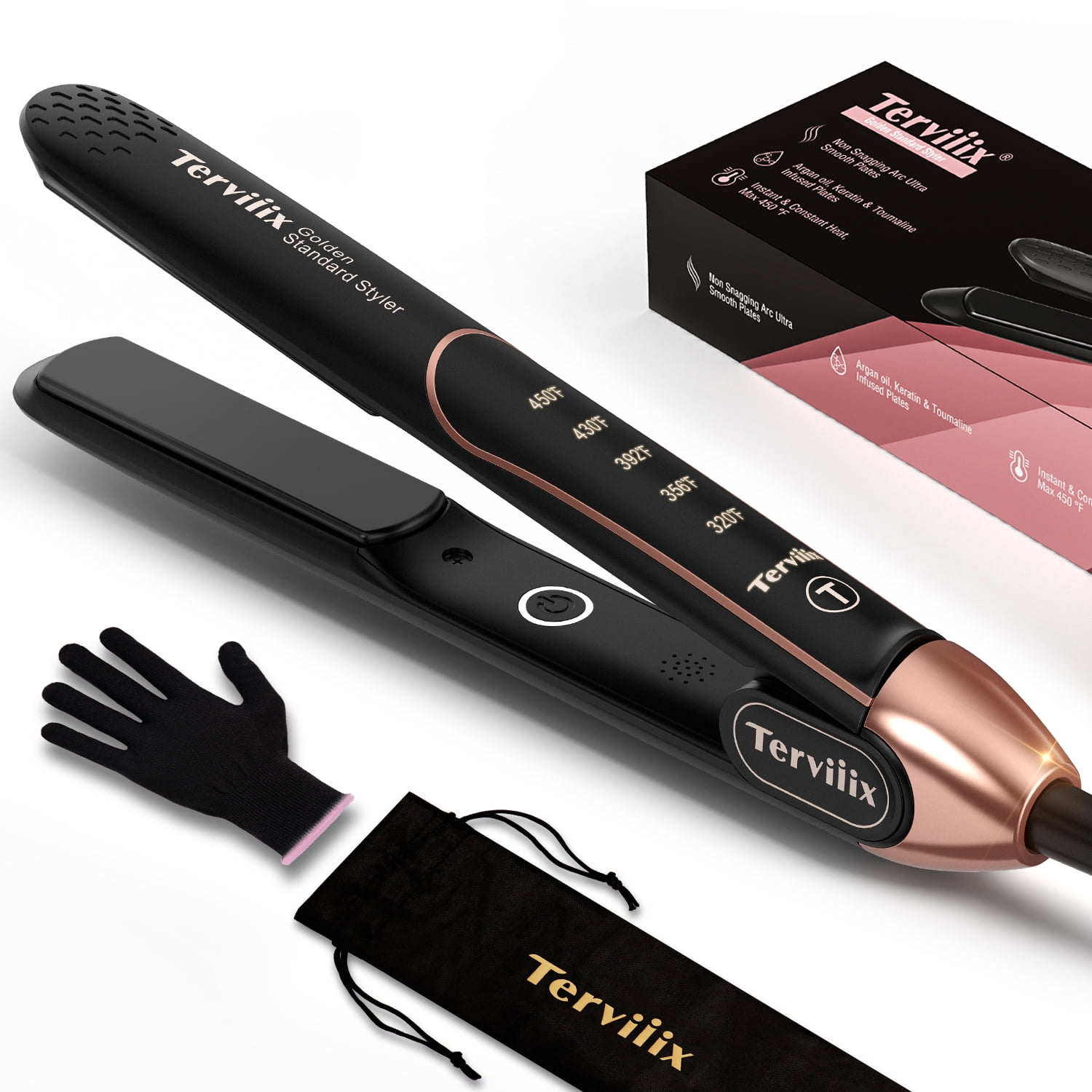 Terviiix Professional 1 inch Ceramic Flat Iron, 2 in 1 Straightener and Curler, Max 450°F Terviiix Professional 1 inch Ceramic Flat Iron, 2 in 1 Straightener and Curler, Max 450°F