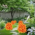 thumbnail image 5 of Outdoor Artificial Flowers, 20-Inch Realistic Faux Silk Plants for Porch Garden Decor, Orange Decorative Plant Bundle, 5 of 6