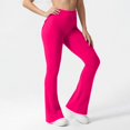 thumbnail image 3 of Women's Cargo Pants High Waist Fashion Flared Elastic for Training Wide Leg Yoga Pants with Pockets, 3 of 9