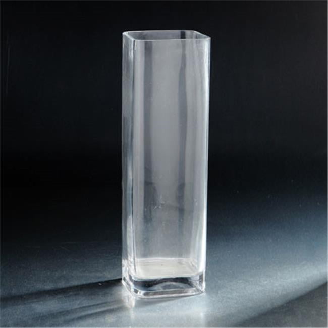 Diamond Star 64127 12 x 3 x 3 in. Square Pillar Glass Vase, Clear