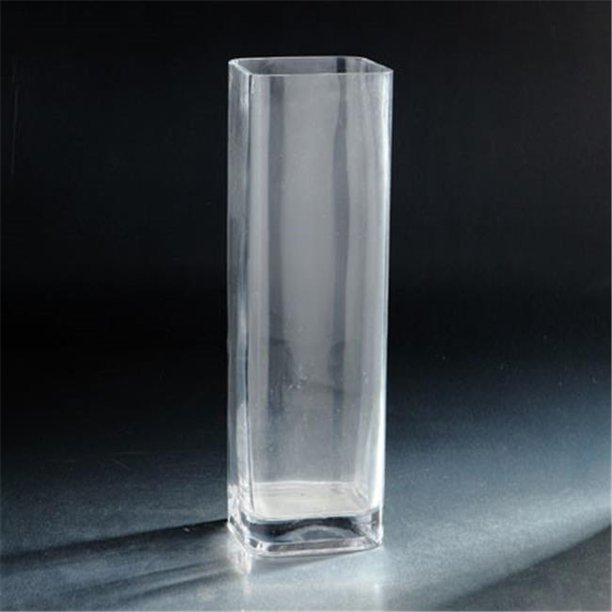 Diamond Star 64127 12 x 3 x 3 in. Square Pillar Glass Vase, Clear