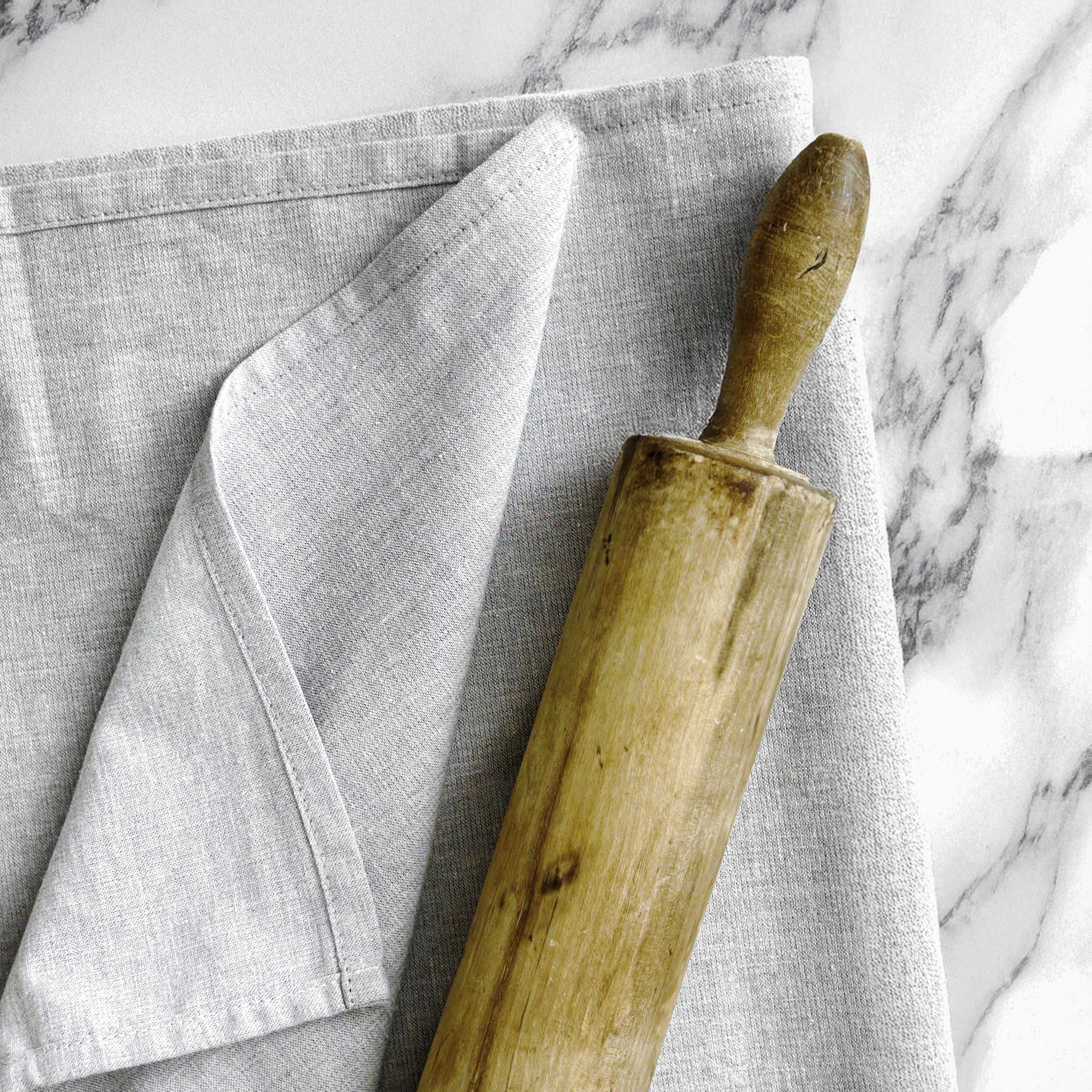 Mainstays 5-Pack Flour Sack Kitchen Towels, White & Gray Stripe, 30 in x 30 in