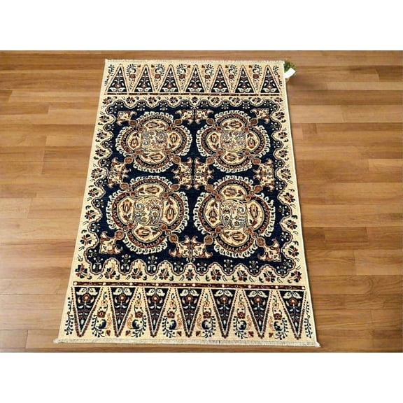 4X6 Navy Blue Oushak Handmade Wool Rug # 9176