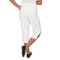 thumbnail image 2 of Alfred Dunner Womens Petite Floral Embroidered Relaxed Capri, 2 of 4