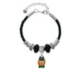 thumbnail image 2 of Delight Jewelry Silvertone Small Leprechaun with Bow Tie Aunt Celtic Knot Leather Bead Bracelet, 7"+2" Extender, 2 of 4