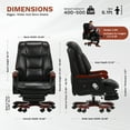 thumbnail image 6 of Jones Executive Chair with Massage Big and Tall Home Office Desk Chair Back Task Desk Chair Leather Soft Classic Luxury Boss Executive Swivel Office Chair, 6 of 15