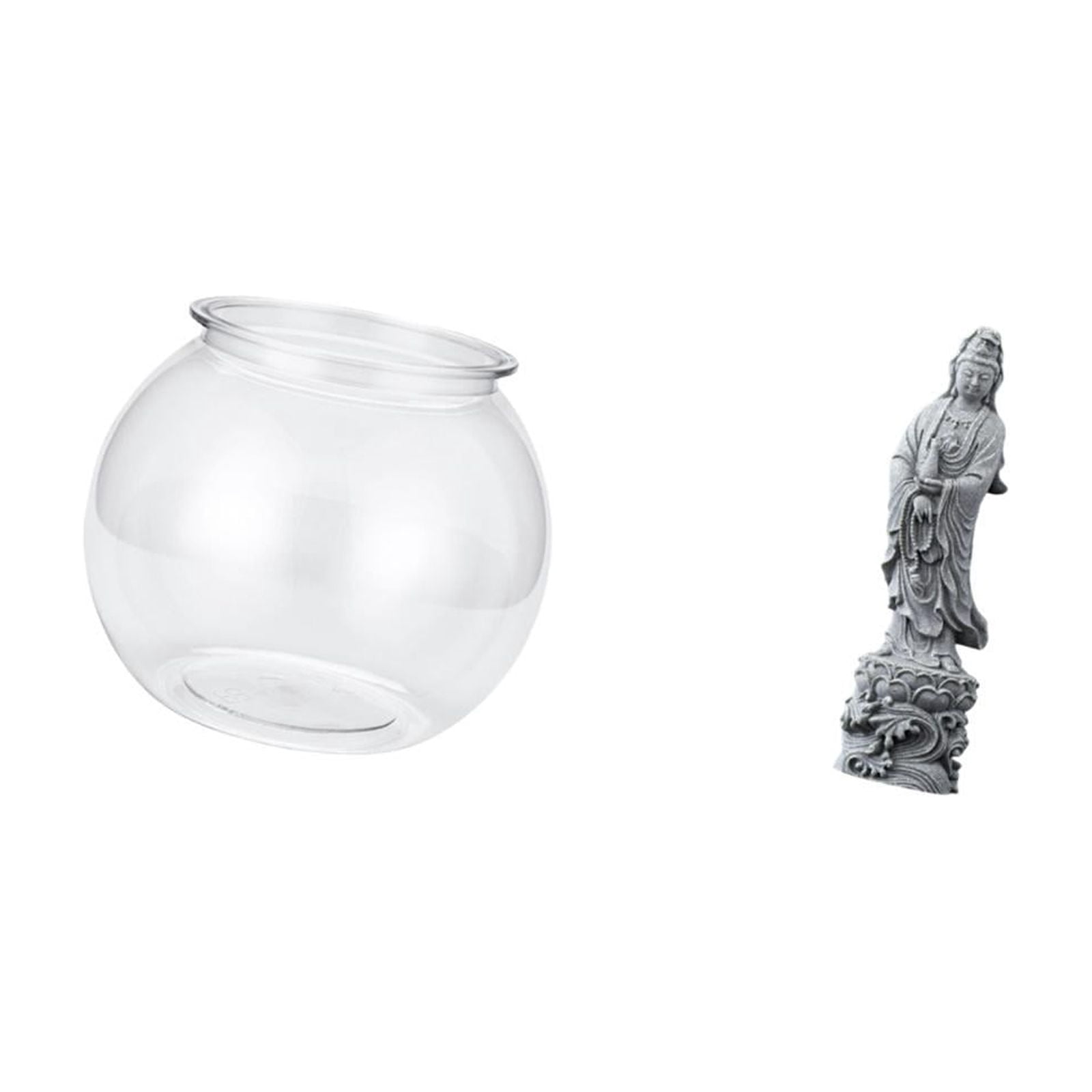 Desktop Aquarium Tank Transparent Small Fish Bowl Vase Compact Size for Office Home Living Room Decor