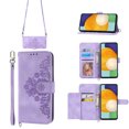thumbnail image 2 of Nalacover Case for Samsung Z Fold4, PU Leather Wallet Phone Crossbody Flip Case with Credit Card Holder and Shoulder Wrist Strap Magnetic Stand Shockproof Cover for Samsung Galaxy Z Fold4, Purple, 2 of 14