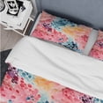 thumbnail image 4 of DESIGN ART Designart "Watercolor Eccentricity Pink And Blue I" Blue Modern Bed Cover Set With 2 Shams King, 4 of 5