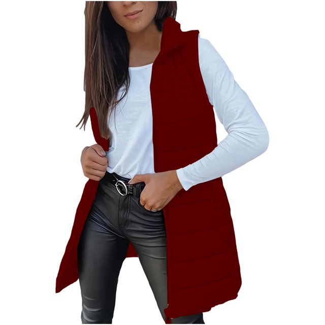 NJDVHB Manteau d'Hiver Décontracté à Manches Longues pour Femmes, Veste Sans Manches à Col Rabattu avec Poches