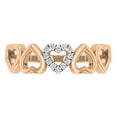 thumbnail image 2 of Dazzlingrock Collection Round White Diamond Five Hearts Promise Engagement Ring for Women (0.05 ctw, Color I-J, Clarity I1-I2) in 18K Rose Gold, Size 9, 2 of 6