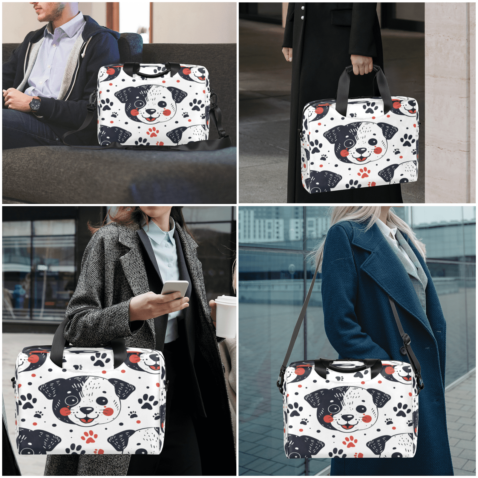 Herdesigns Funny Dog Laptop Bag for Women Men, Computer Case Briefcase Messenger Bags, 15-15.6 inch Laptop Sleeve Shoulder Bag