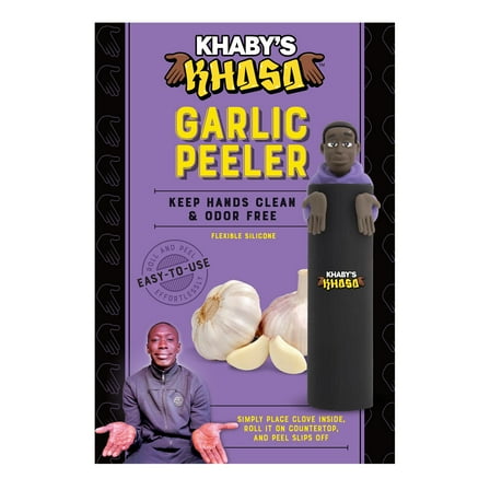 Khaby Lame Garlic Peeler Silicone Tube Roller, Easy to Use, Dishwasher Safe, Black