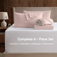thumbnail image 2 of LammaLoe Extra Deep Pocket California King Sheets set, Fits 18"-24" Mattress, 6 Piece Soft Microfiber Bed Sheet Sets, Blush Pink, 2 of 8