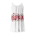 thumbnail image 5 of WTOBBY Women's Chiffon Sleeveless Scoop Neck Floral Sun Dress with Elastic Waist for Summer Occasions,White S, 5 of 5