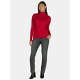 thumbnail image 3 of Time and Tru Women's Rib Turtleneck Sweater, Lightweight, Size XS-XXXL, 3 of 5