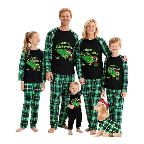Matching Family Xmas Pajamas Holiday Matching Christmas Pjs for Family Adult Tees Pants Separates