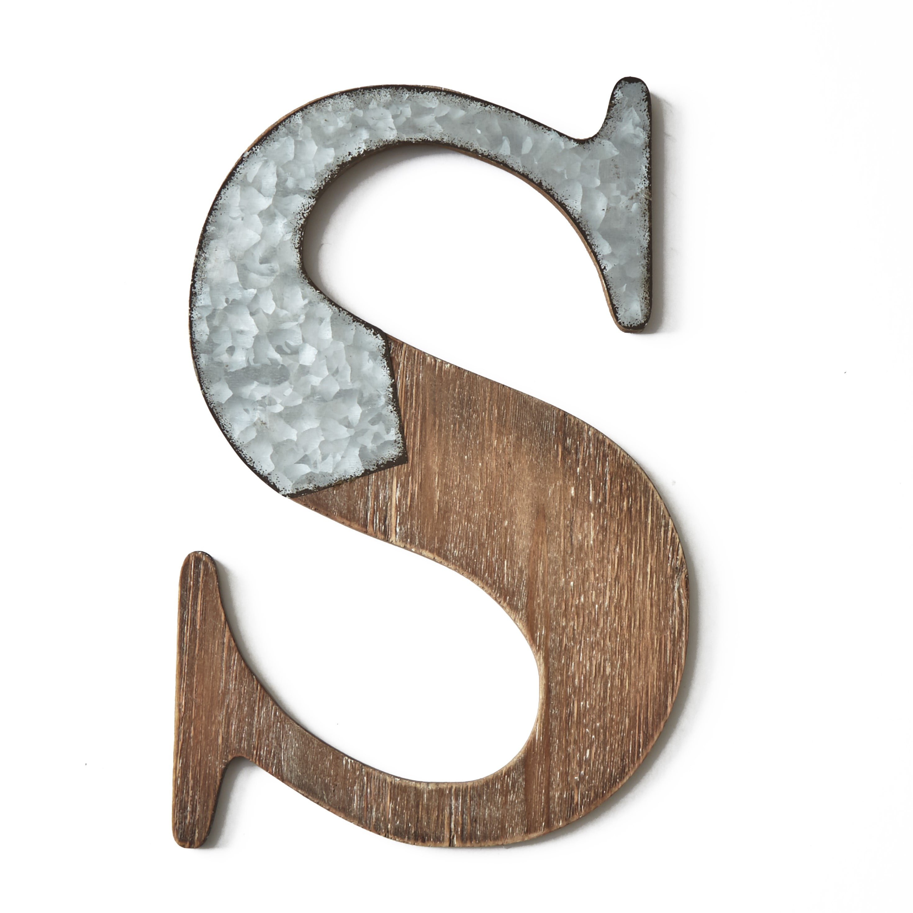 Wood & Metal Wall Letters Decorative Galvanized Rustic Wall Art
