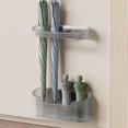 thumbnail image 4 of Umbrella Rack Wall Mounted Storage Cabinet | No Punch Installation | Gray Plastic | Space Saving Entry Door Organizer | Multi-Use Bucket Holder | 23.5x10x6.6cm | Durable & Stylish Home Decor, 4 of 6