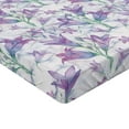 thumbnail image 4 of Ambesonne Bluebells Pattern Fitted Sheet, Art Retro Floral, Full Size, Pale Purple Fern Green, 4 of 5