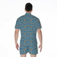 thumbnail image 2 of Blue Crispy Bacon Pattern Short Sleeve Men'S Rompers Casual Summer Jumpsuits Outfit, 2 of 4
