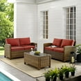 thumbnail image 2 of Crosley Furniture Bradenton 3Pc Patio Fabric Sofa Set in Brown and Sangria Red, 2 of 14