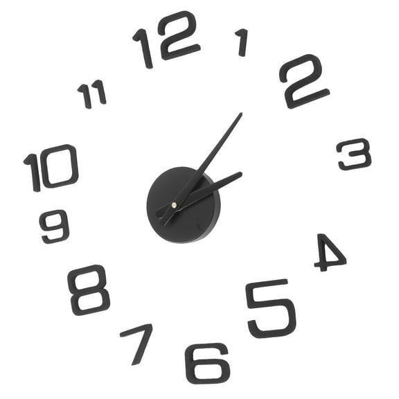 Worgeous 1 Set Unfinished Wall Clock DIY Frameless Acrylic Wall Clock Large 3D Decorative Wall Clock with Floating Numbers for Living Room No Battery