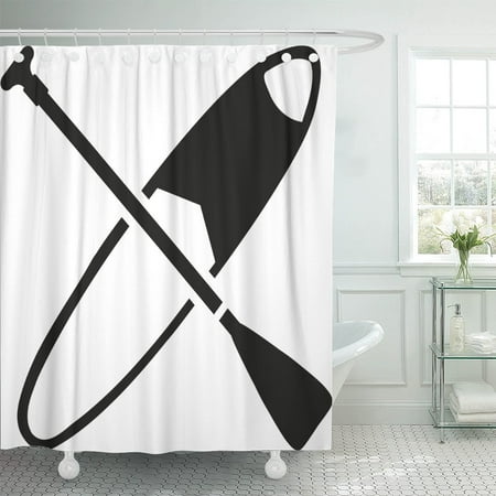 PKNMT Sup Stand Up Paddling Board and Paddle Silhouette Surf Shower Curtain 60x72