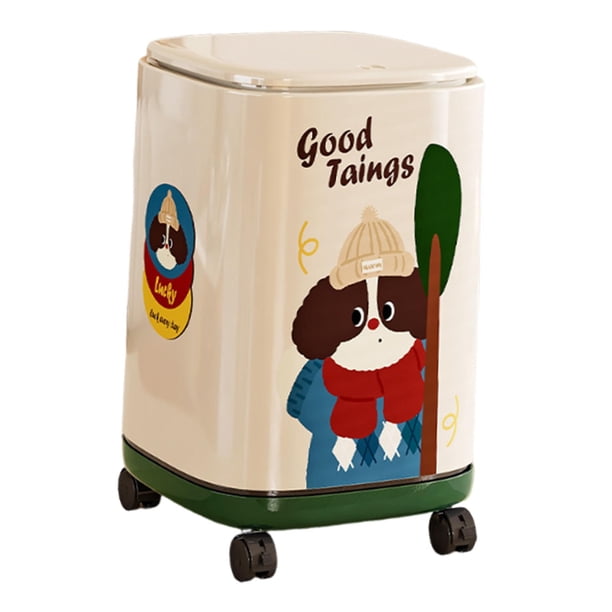 Cubo de basura con ruedas y tapa, contenedor de almacenamiento para decoración del hogar, cubo interior y exterior para hogar, restaurante