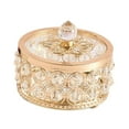 thumbnail image 3 of Crystal Jewelry Box Gold Trinket Box Decorative Treasure Case for Rings Keepsake 10cmx9.5cm, 3 of 7