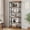 Brown, variant on Industrial Bookshelf Wood Bookcase 6 Tier Storage Open Rack Shelf with Metal Frame Rustic Tall Standing Bookshelves Large Display Rack for Bedroom,Living Room and Home Office