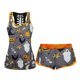 thumbnail image 5 of Conjunto de camisetas sin mangas de Halloween para mujer Pantalones cortos de cintura elástica con estampado de calabaza Fridja fhjkhfk456236, 5 of 7