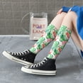 thumbnail image 6 of Picia Women Crew Soft Moisture-wicking Socks Flamingo And Monstera Pattern Design Cotton Socks, One Size fit All, 6 of 9