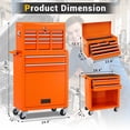 thumbnail image 7 of 8-Drawer Rolling Tool Chest and Cabinet, Stainless Steel Tool Box with Brake Wheels and 8 Drawers, Orange Detachable Tool Cart, Orange, 7 of 7