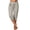 Khaki, variant on IUYRTFE Women's Cropped Capri Joggers Elastic Drawstring Waist Summer Sport Lounge Pants with Side Pockets