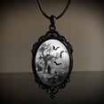 thumbnail image 4 of XIHAMA Gothic Bat Glass Pendant Necklace for Women Vintage Gothic Rope Chain Witch Bat Choker Dark Punk Style Necklace Victoria Emboss Necklace Mystic Witch Jewelry Accessories, 4 of 6