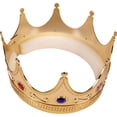 thumbnail image 3 of Corona real real para hombres, mujeres y niños – Corona de hombre para disfraces de rey – Corona de príncipe de cumpleaños para niños – Corona real dorada para disfraces, corona de cumpleaños, decora, 3 of 4