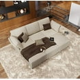 thumbnail image 3 of Merluxy Sectional Couch, U Shaped with 3 Ottomans, 7 Seats Couch for Living Room, Beige Chenille, 3 of 5