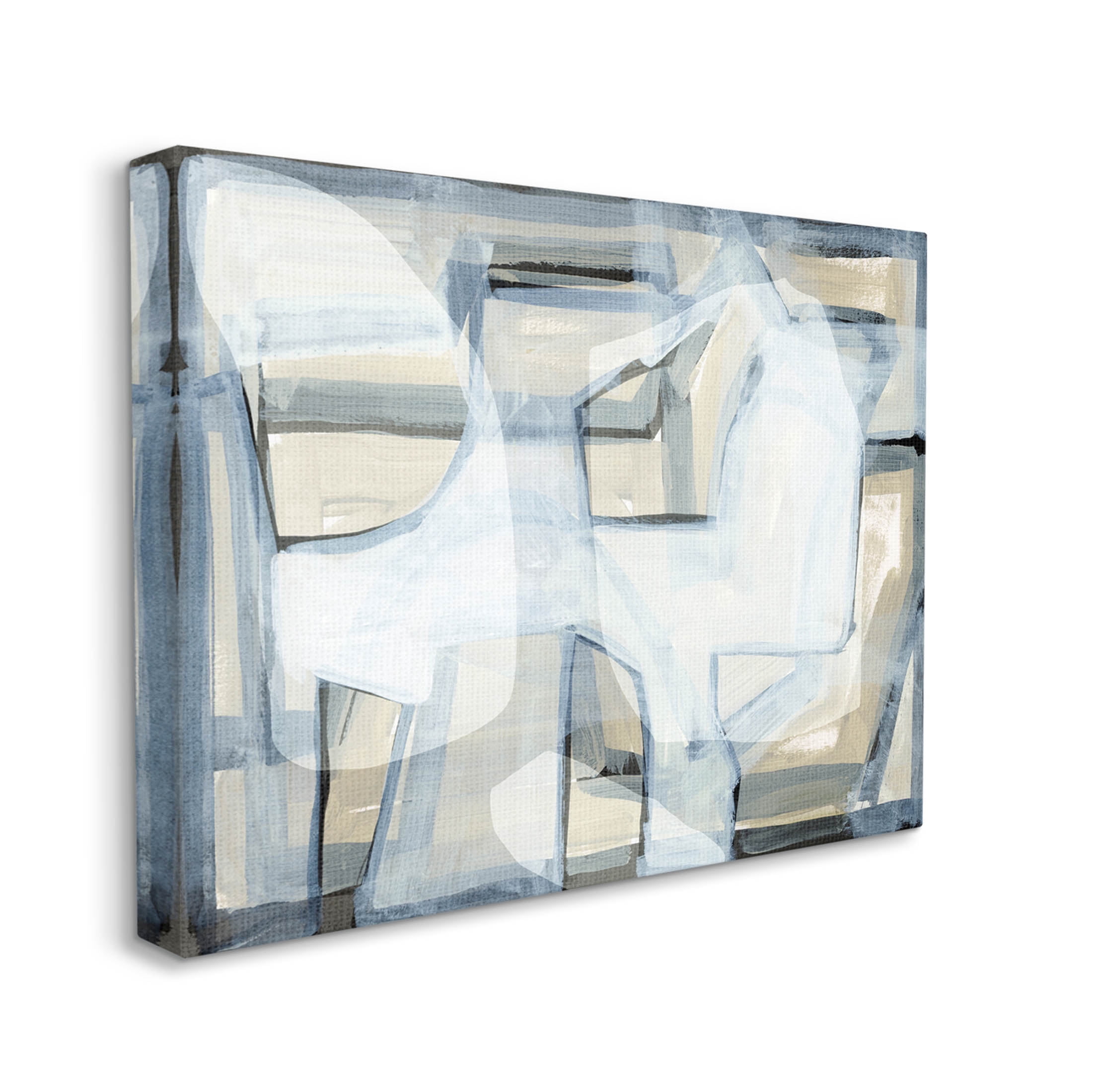 Stupell Industries Modern Layered Geometric Shapes Design Painting Gallery Wrapped Canvas Print Wall Art, Design by Cartissi