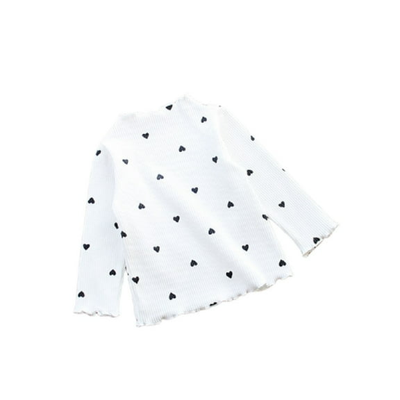 XBASW 3-8T Kids Baby T-Shirt for Girls Long Sleeve Pullover Shirt Girls Dot Print Tees Tops for Spring Fall