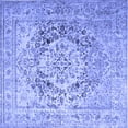 thumbnail image 1 of Ahgly Company Indoor Square Medallion Blue Traditional Area Rugs, 5' Square, 1 of 4