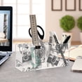 thumbnail image 4 of Hand Drawn Camera Acrylic Pencil Pen Holder Cup 4 Compartments Desktop Organiser 7.87"x2.78"x3.54", 4 of 7