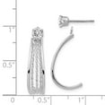 thumbnail image 3 of 14K White Gold Earring J-Hoop Women'S Cubic Zirconia CZ 21 mm 8, 3 of 3