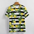 thumbnail image 7 of T Shirt For Men Black White Stripes Striped Yellow Lemons Print Retro T-Shirts Streetwear Tshirt Ori, 7 of 7