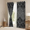 thumbnail image 3 of Manfei Retro bohemian Flowers Black Out Curtains,Rustic Victorian Floral Curtains Pack of 2 (42x63 Each),Gray Black Damask Bedroom Curtains For Girls Boys,Super Cozy Room Decor, 3 of 6