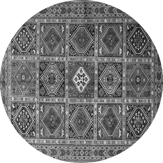 Ahgly Company Indoor Round Persian Gray Traditional Area Rugs, 4' Round